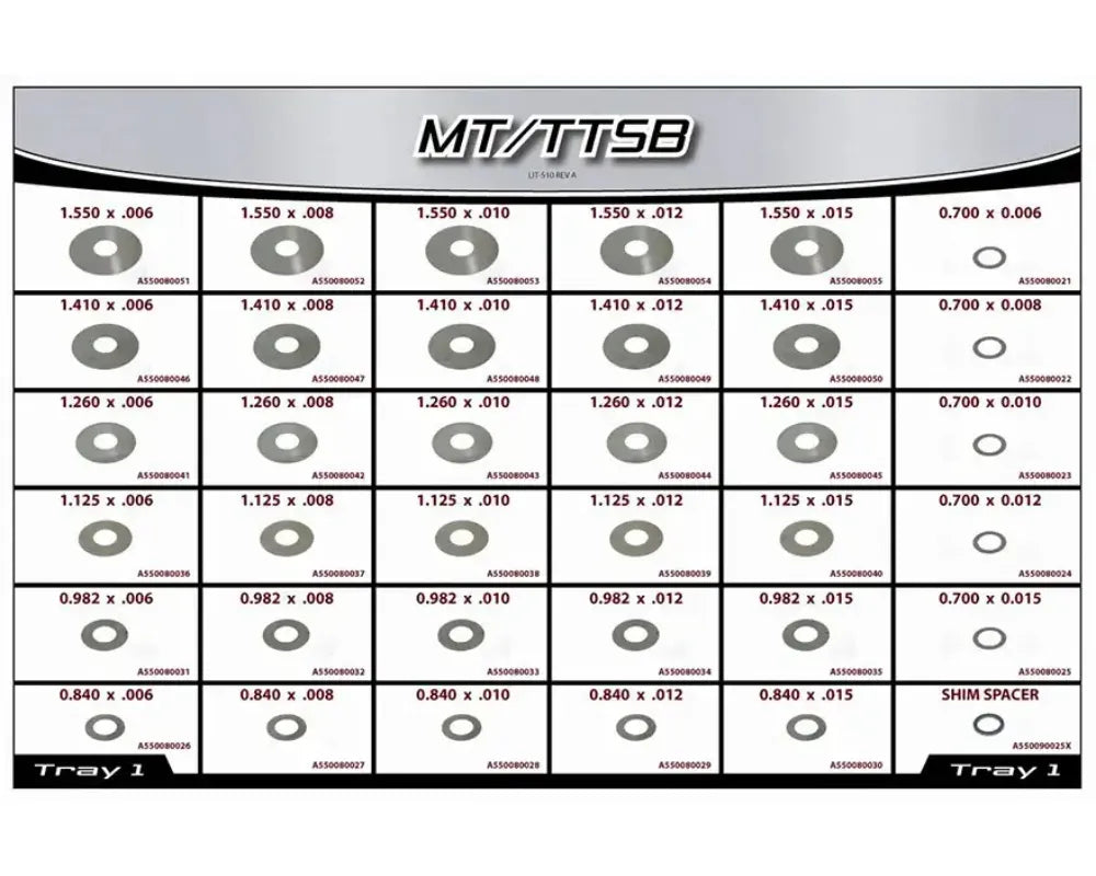 AFCO MT/TTSB Shock Repair Kit Monotube & Twin Tube Main Shim Box