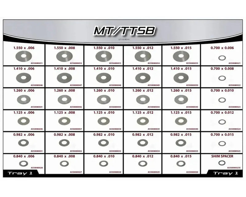 AFCO MT/TTSB Shock Repair Kit Monotube & Twin Tube Main Shim Box