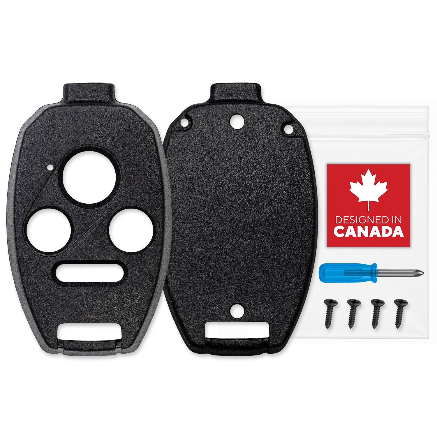 Remote Head Key Shell Case for Civic CR-V Pilot Fit & Ridgeline 2005-2017 ‎35118-TA0-A04 (Black - 4 Button)