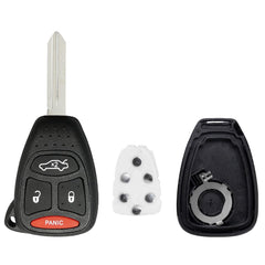 Remote Head Key Shell Case for Dodge Dakota Ram Durango Charger Commander Grand Cherokee 300 2004-2011 KOBDT04A 68026372 (4 Button)