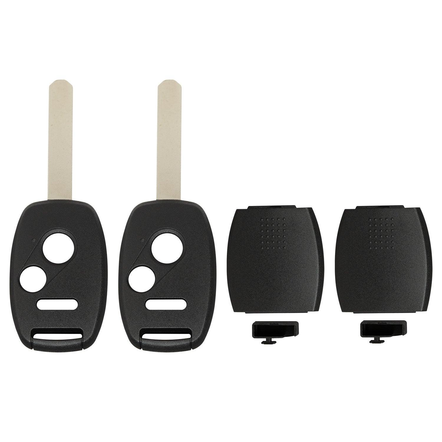 Remote Head Key Shell Case for Honda Accord Civic Pilot CR-V Ridgeline Odyssey 2005-2014 OUCG8D-380H-A CWTWB1U545 (Double - 3 Button)