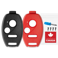 Remote Head Key Shell Case for Honda Civic, CR-V, Pilot 2005-2017 CWTWB1U545 N5F-A04TAA (Black & Red - 3 Button)