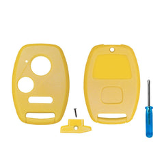 Remote Head Key Shell Case for Honda Civic Fit CR-V Insight Odyssey Pilot Fit Ridgeline 2002-2015 (Yellow - 3 Button)