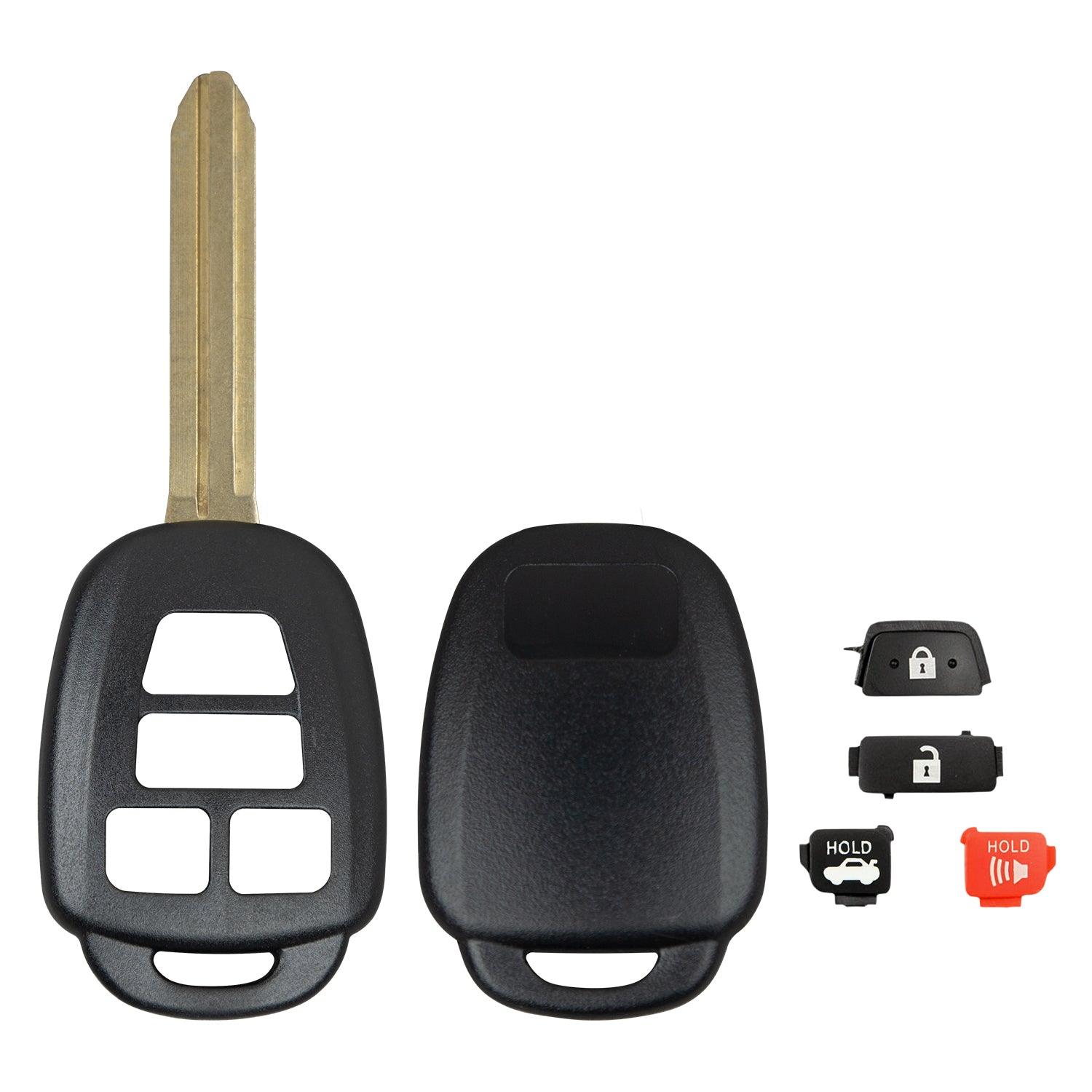 Remote Head Key Shell Case for Toyota Rav4 Highlander Sequoia Camry Corolla 2013-2019 GQ4-52T (4 Button)  