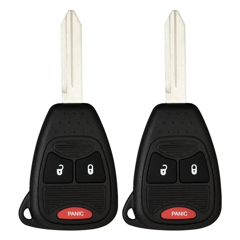 Remote Head Key for Dodge Grand Caravan, Town & Country 2004-2007 M3N5WY72XX 05183683AA (3 Button - 2 Pack)