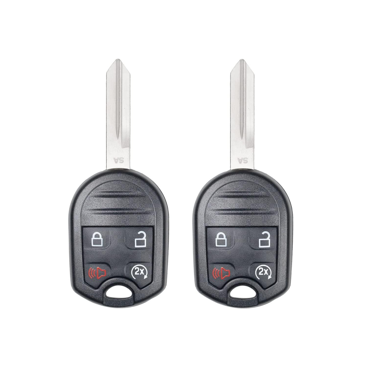 Remote Head Key for Ford Edge Expedition Explorer F-150 F-250 Mark LT MKS MKZ 2007-2017 CWTWB1U793 164-R8067 (4 Button - 2 Pack)