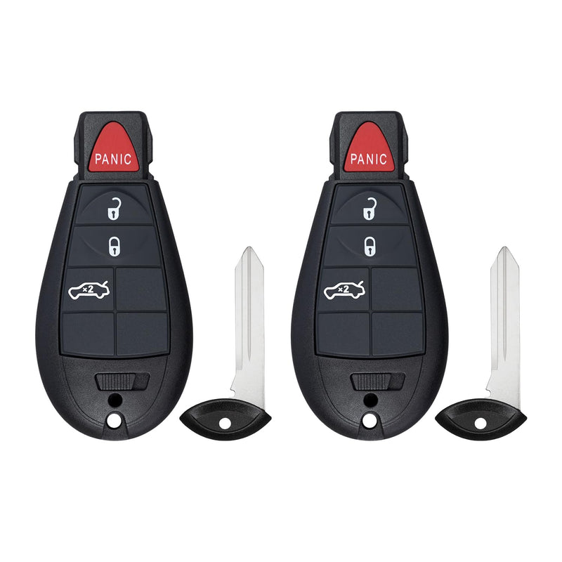 Remote Key Fob for Dodge Challenger Charger Magnum 300 2008-2010 M3N5WY783X 56046707 (2 Pack - 3 Button Trunk)