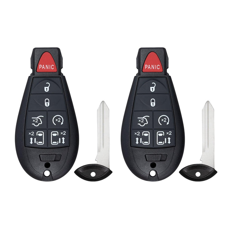 Remote Key Fob for Dodge Grand Caravan Journey Durango Ram Town and Country 2008-2020 M3N5WY783X 56046707 (7 Button - 2 Pack)
