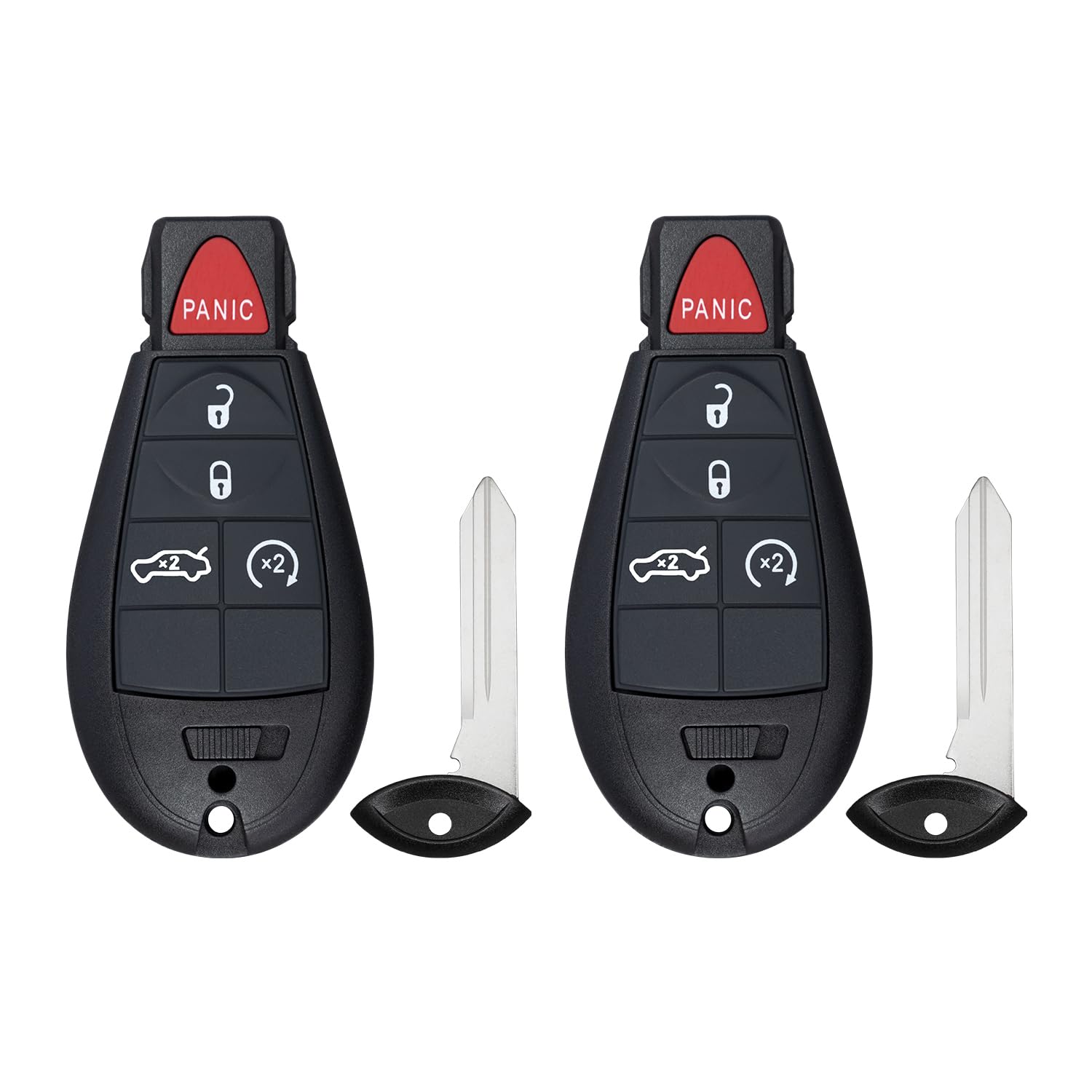 Remote Key Fob for Grand Caravan Journey Durango Ram Town and Country 300 2008-2020 M3N5WY783X 56046707 (2 Pack - 5 Button Trunk/RS)