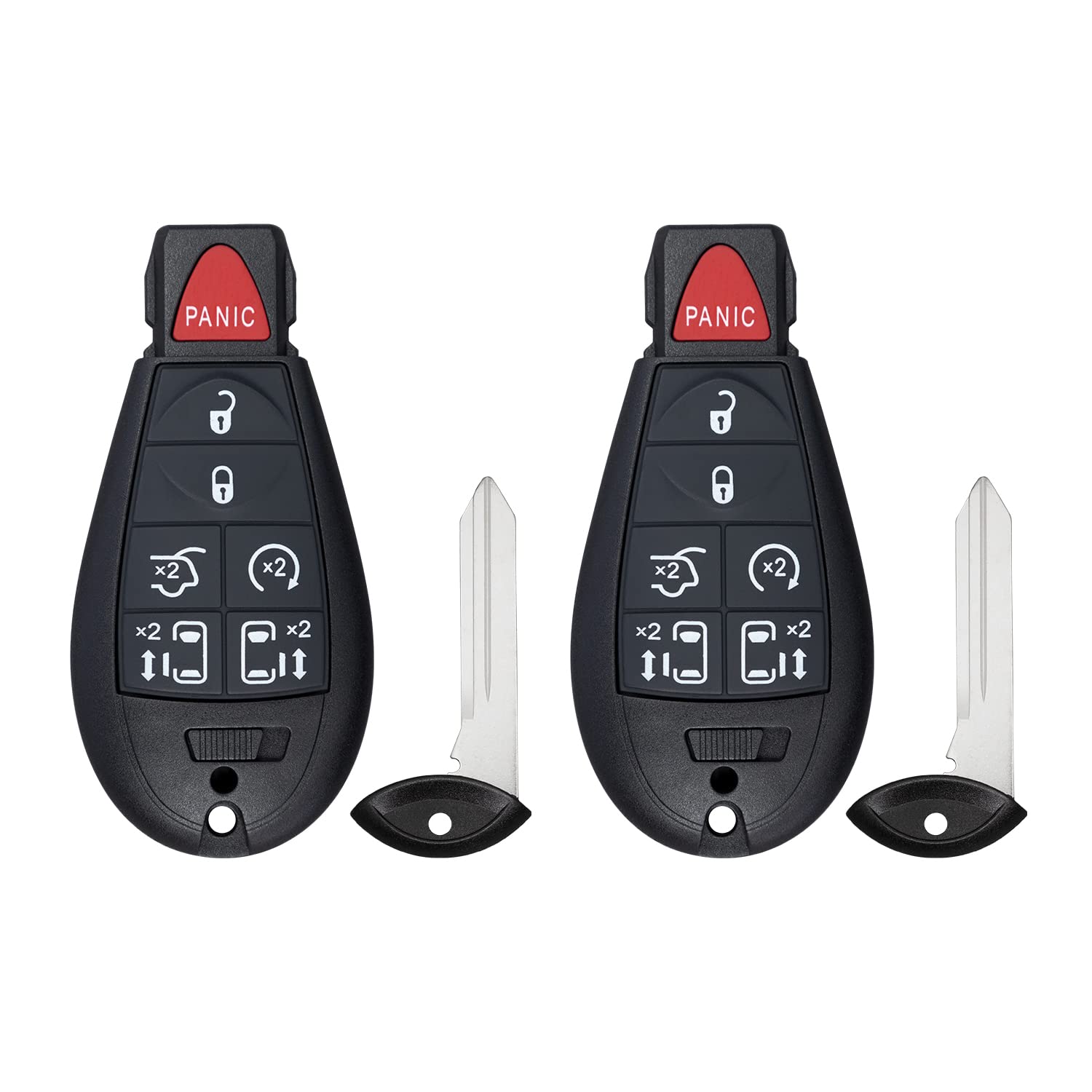 Remote Key Fob for Grand Caravan Journey Durango Ram Town and Country M3N5WY783X (7 Button - 2 Pack)