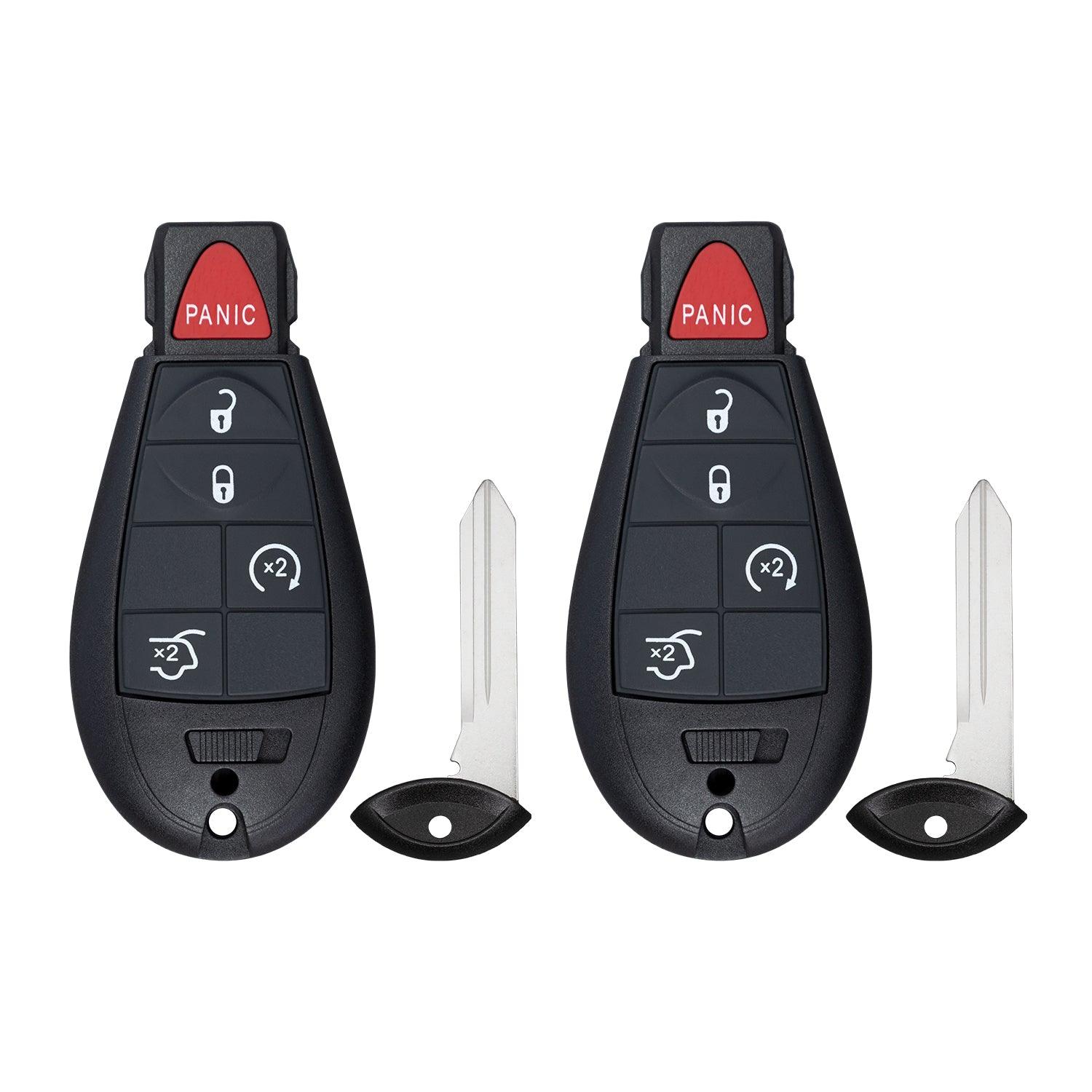 Remote Key Fob for Jeep Commander Grand Cherokee 2008-2013 M3N5WY783X (5 Button - 2 Pack)