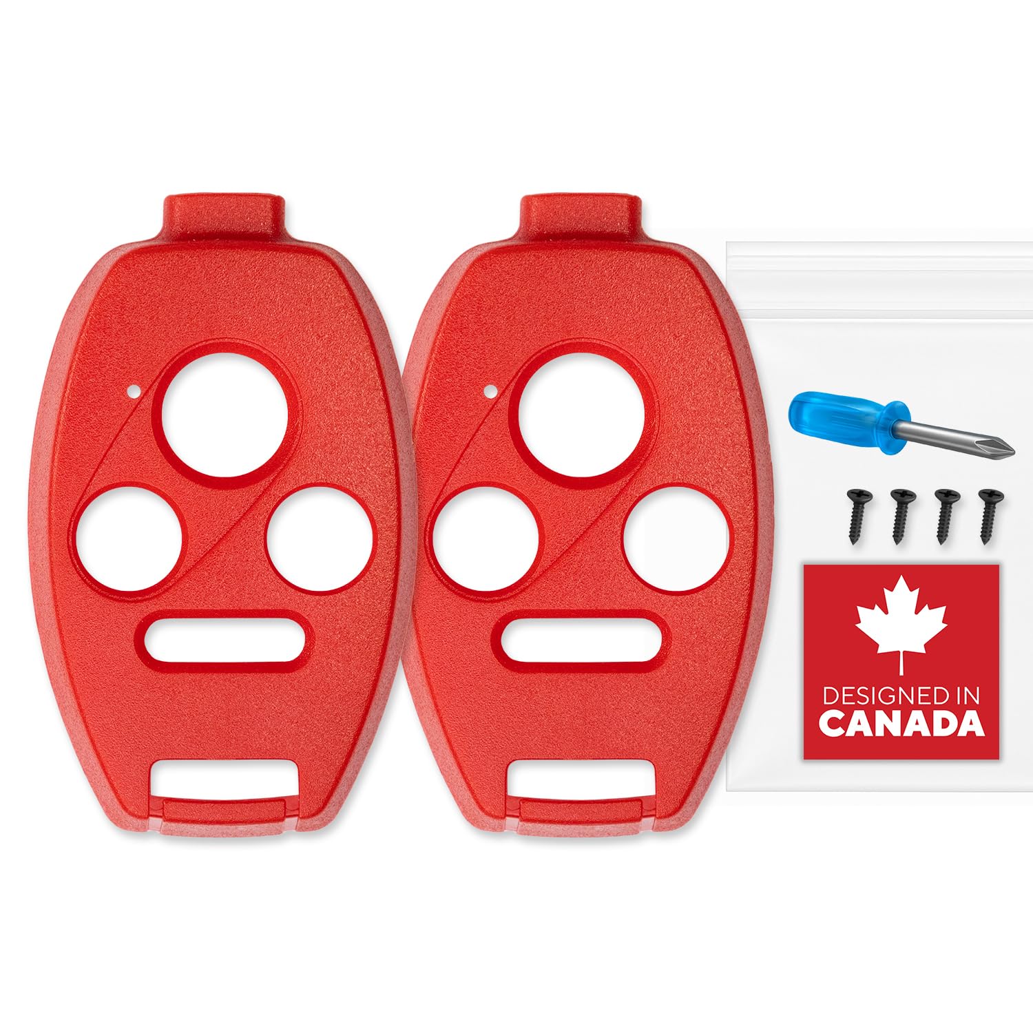 Remote Key Shell Case for Civic Accord CRV Pilot Element 2003-2014 OUCG8D-380H-A  N5F-A04TAA (Red -4 Button-2PK)