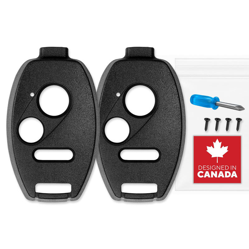 Remote Key Shell Case for Civic Accord CRV Pilot Element 2005-2017 KR55WK49308 (Double Black - 3 Button)