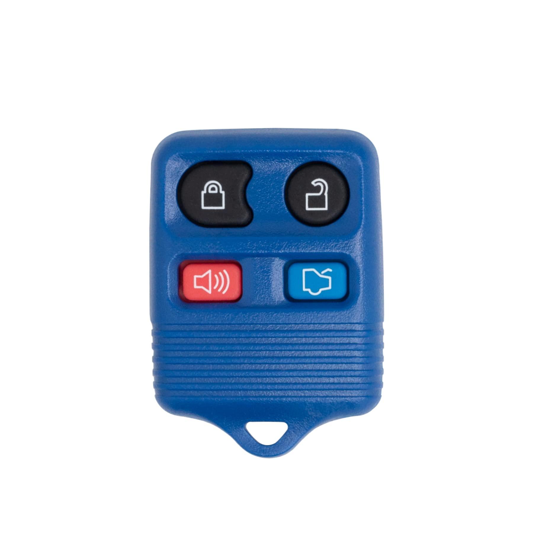 Remote Key Shell Case for Escape Excursion Explorer F-150 F-250 Ranger Windstar Navigator Monterey Expedition CWTWB1U331 8S4Z-15K601-AA (Blue - 4 Button)