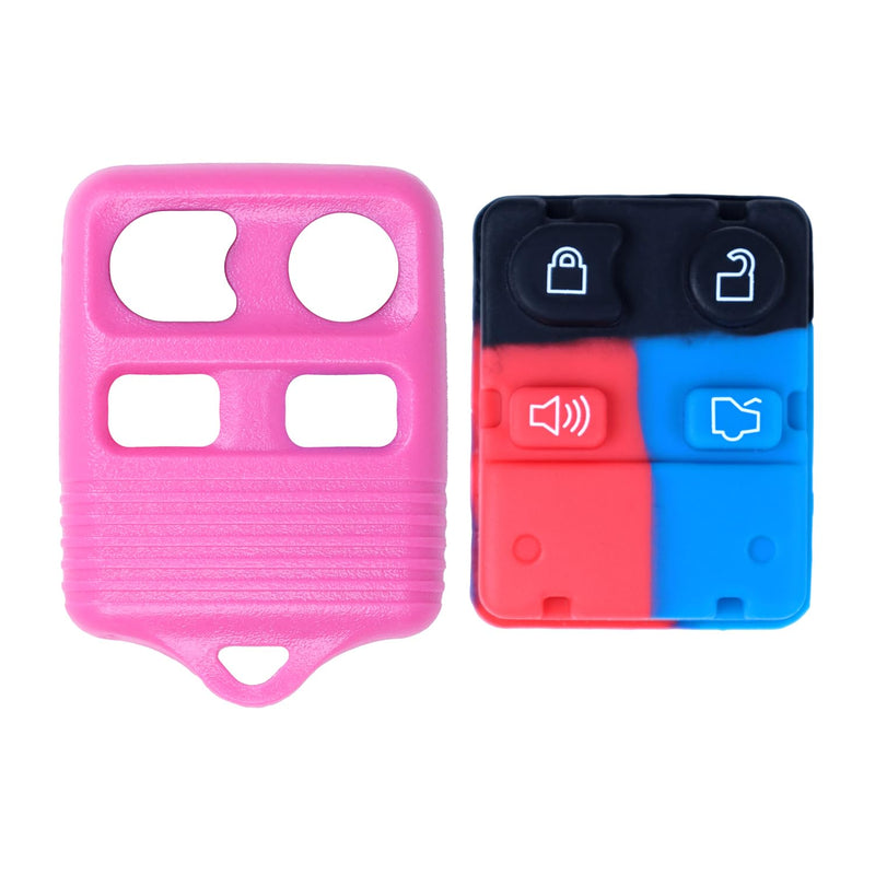 Remote Key Shell Case for Ford Escape Excursion Explorer F-150 F-250 Ranger Windstar Navigator Tribute Expedition 1998-2014 CWTWB1U331 8S4Z-15K601-AA (Pink - 4 Button)