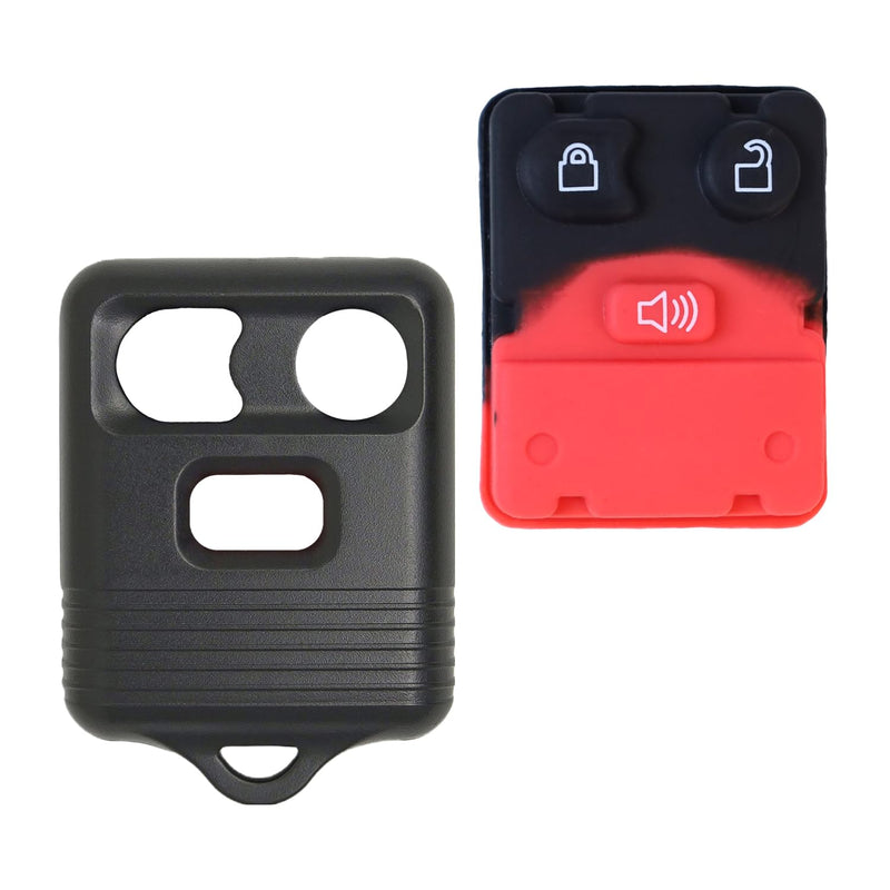Remote Key Shell Case for Ford F150 Escape Expedition Explorer Ranger 1998-2016 CWTWB1U331 8L3Z-15K601-AA (3 Button - Black)