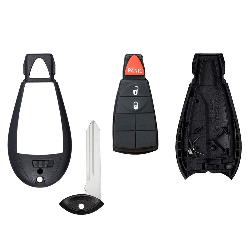 Remote Key Shell Case for Grand Caravan Journey Durango Ram Town and Country 2008-2020 M3N5WY783X (3 Button)