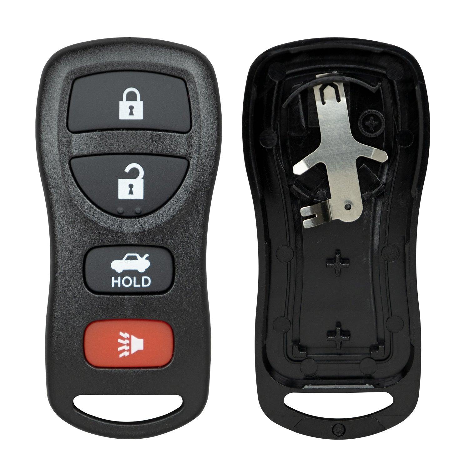 Remote Key Shell Case for Nissan Frontier Murano Pathfinder Quest Titan Xterra Armada FX35 FX45 QX4 KBRASTU15 28268-ZB700 (4 Button)