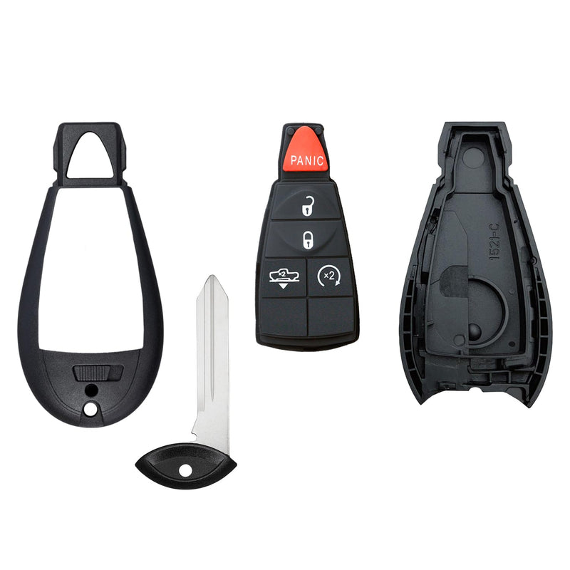 Remote Key Shell Case for Ram 1500 2500 2013-2021 GQ4-53T 56046953AE (5 Button - Height Adjust & Remote Start)