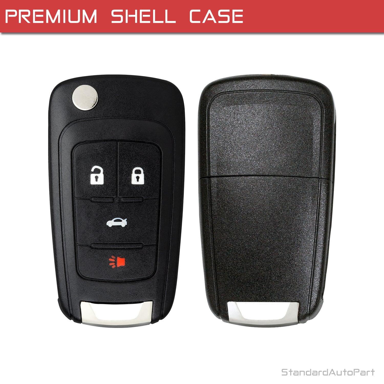 4 Button Flip Key fob case for Chevy Cruze Equinox Sonic Malibu Impala Camaro Terrain Lacrosse Regal Verano Encore Allure OHT01060512 Shell Case Only