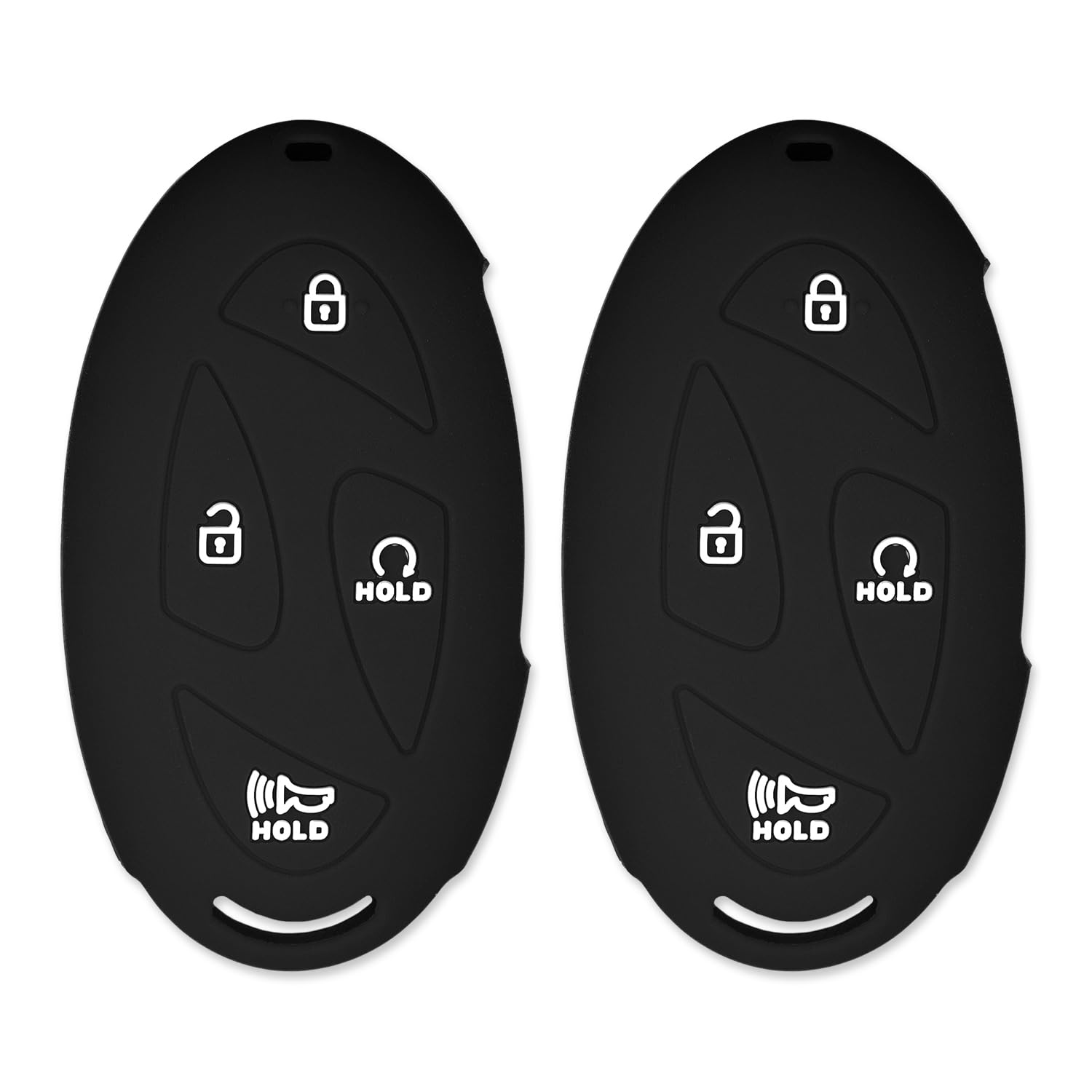 Silicon Key Fob Cover for Hyundai Santa Fe Tucson Elantra Kona Sonata Ioniq Black 2023-2025 ( Double Black - 2 Pack)