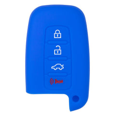 Silicone Key Cover for Azera Genesis Sonata Forte Optima Rio Sorento 2009-2015 SY5HMFNA04 (4 Button - Blue)