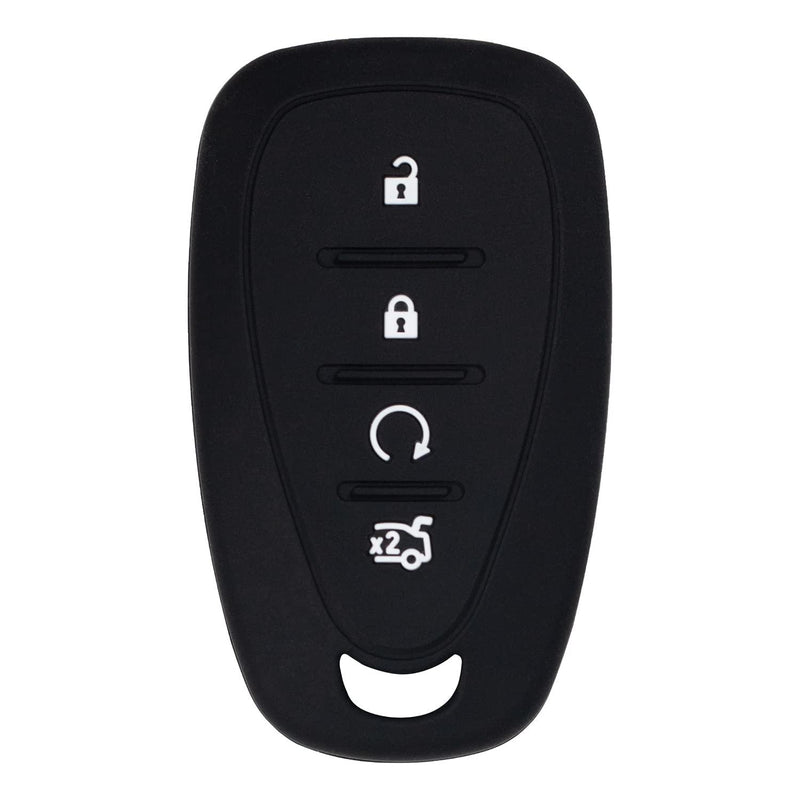 Silicone Key Cover for Chevrolet Cruze Volt Traverse Trailblazer Blazer 2017-2021 HYQ4EA 13529662 (4 Button - Black)
