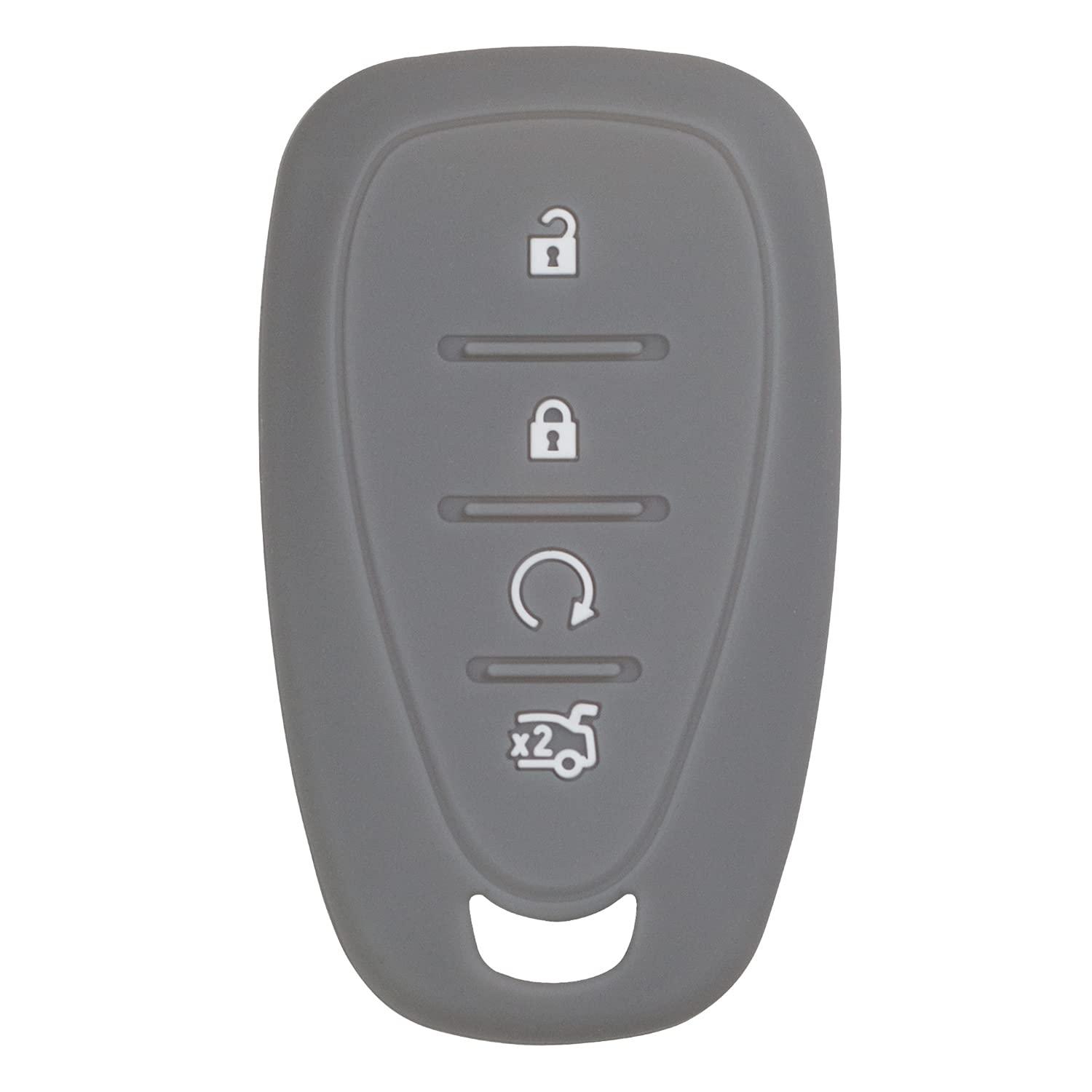 Silicone Key Cover for Chevrolet Cruze Volt Traverse Trailblazer Blazer 2017-2021 HYQ4EA 13529662 (4 Button - Grey)