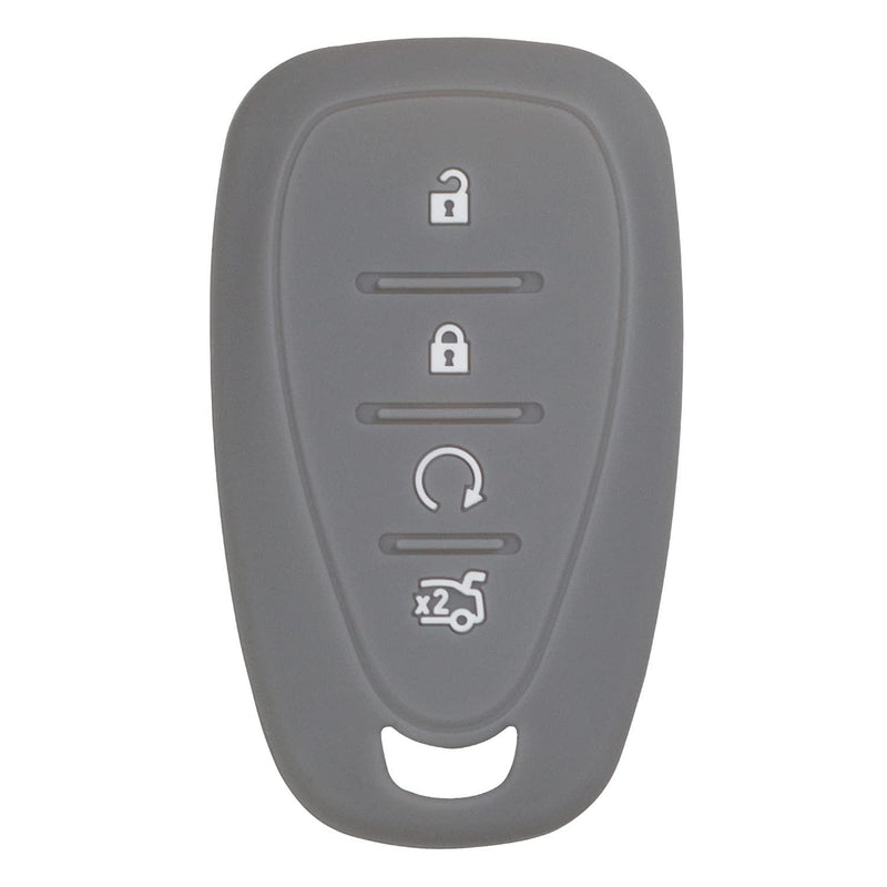 Silicone Key Cover for Chevrolet Cruze Volt Traverse Trailblazer Blazer 2017-2021 HYQ4EA 13529662 (4 Button - Grey)