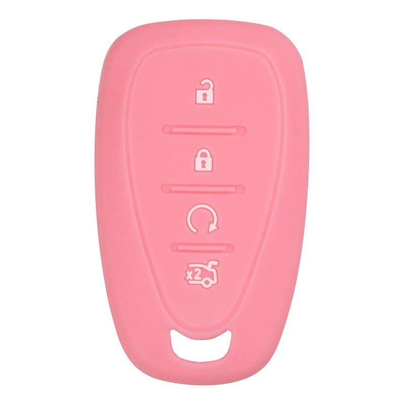 Silicone Key Cover for Chevrolet Cruze Volt Traverse Trailblazer Blazer 2017-2021 HYQ4EA 13529662 (4 Button - Pink)
