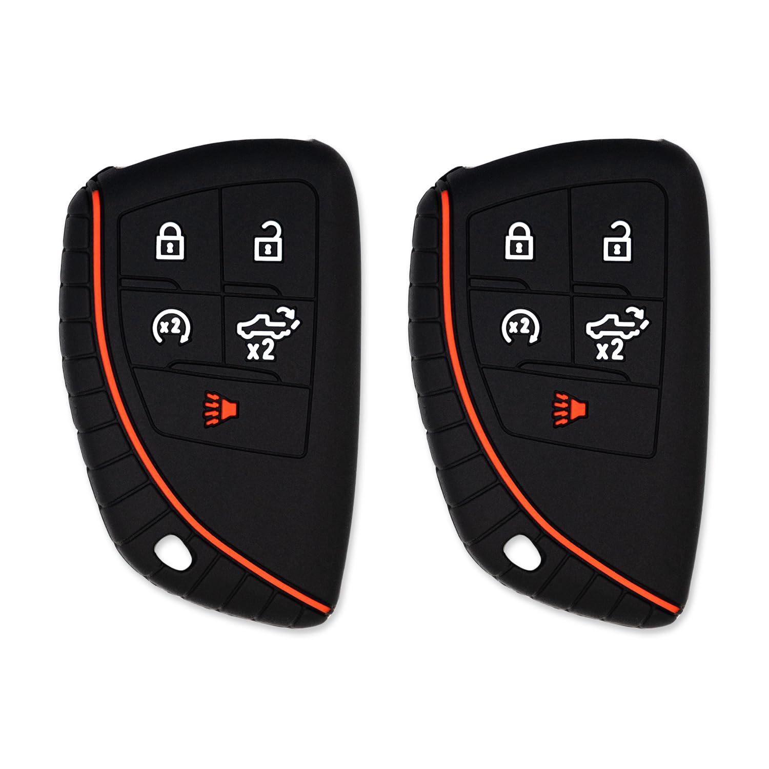 Silicone Key Cover for Chevy Silverado 1500, Sierra 1500/2500HD/3500HD 2022–2025 (Double Black - 2 Pack)