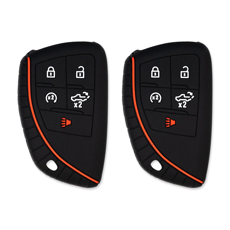 Silicone Key Cover for Chevy Silverado 1500, Sierra 1500/2500HD/3500HD 2022–2025 (Double Black - 2 Pack)