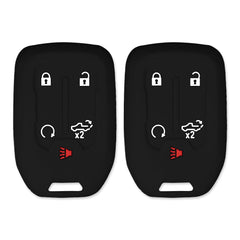 Silicone Key Cover for Chevy Silverado, Sierra 2019-2024 13529632 (Double Black - 5 Button)