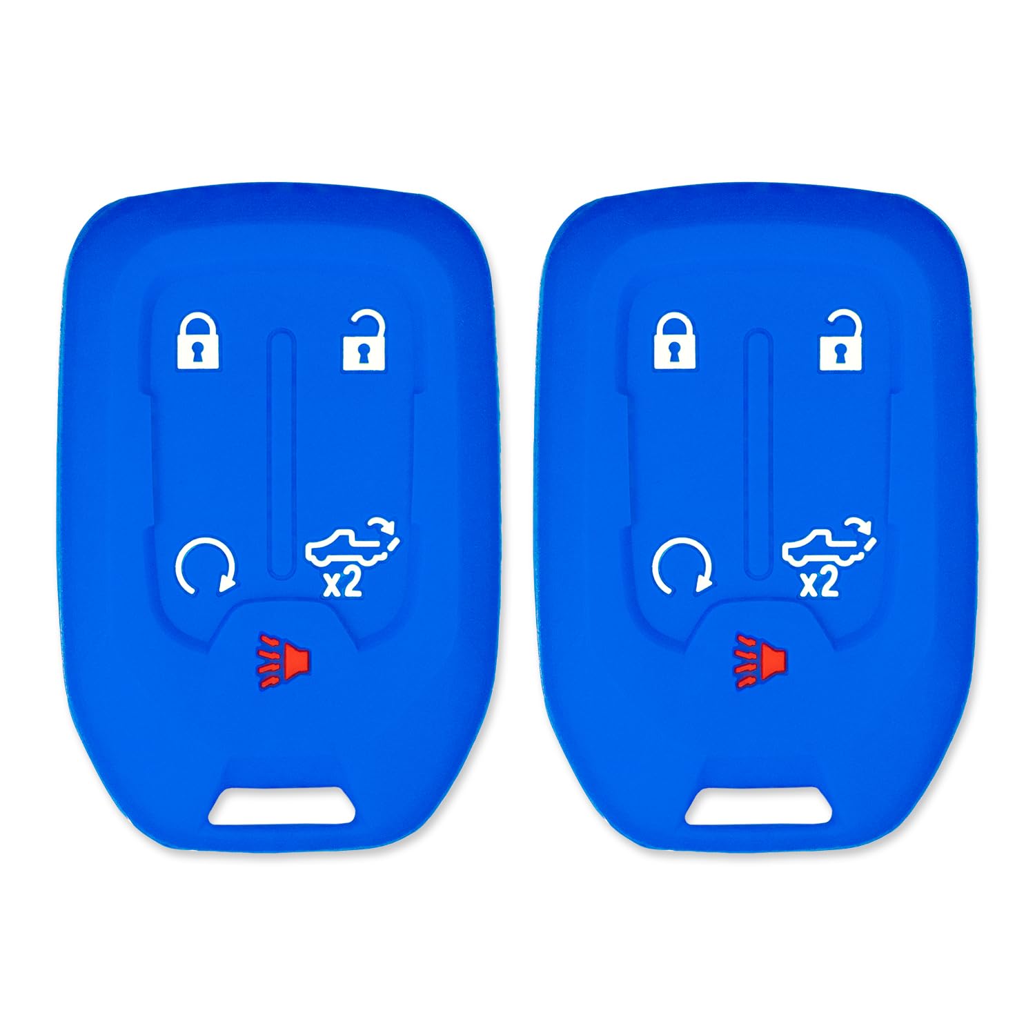 Silicone Key Cover for Chevy Silverado, Sierra 2019-2024 13529632 (Double Blue - 2 Pack)