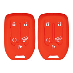 Silicone Key Cover for Chevy Silverado, Sierra 2019-2024 13529632 (Double Red - 5 button)