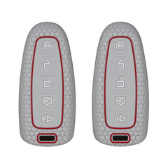 Silicone Key Cover for Ford Edge Explorer Flex Expedition Focus Focus Taurus Escape MKS MKT MKX Navigator 2011-2019 M3N5WY8610 164-R8092 (5 Button - Double Grey)