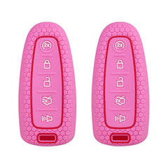 Silicone Key Cover for Ford Edge Explorer Flex Expedition Focus Focus Taurus Escape MKS MKT MKX Navigator 2011-2019 M3N5WY8610 164-R8092 (5 Button - Double Pink)