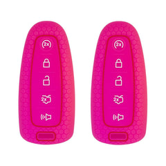 Silicone Key Cover for Ford Edge Explorer Flex Expedition Focus Focus Taurus Escape MKS MKT MKX Navigator M3N5WY8610 164-R8092 (Double Purple - 5 Button)