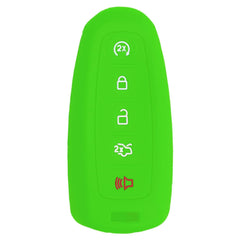 Silicone Key Cover for Ford Edge Explorer Flex Taurus Focus Expedition Escape 2011-2020 M3N5WY8610 164-R8092 (Green - 5 Button)