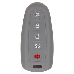 Silicone Key Cover for Ford Edge Explorer Flex Taurus Focus Expedition Escape 2011-2020 M3N5WY8610 164-R8092 (Grey - 5 button)