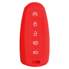 Silicone Key Cover for Ford Edge Explorer Flex Taurus Focus Expedition Escape 2011-2020 M3N5WY8610 164-R8092 (Red - 5 Button)