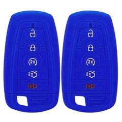 Silicone Key Cover for Ford Fusion Explorer Edge Mustang Expedition 2017-2020 M3N-A2C93142600 164-R8149 (Double Blue - 5 Button)