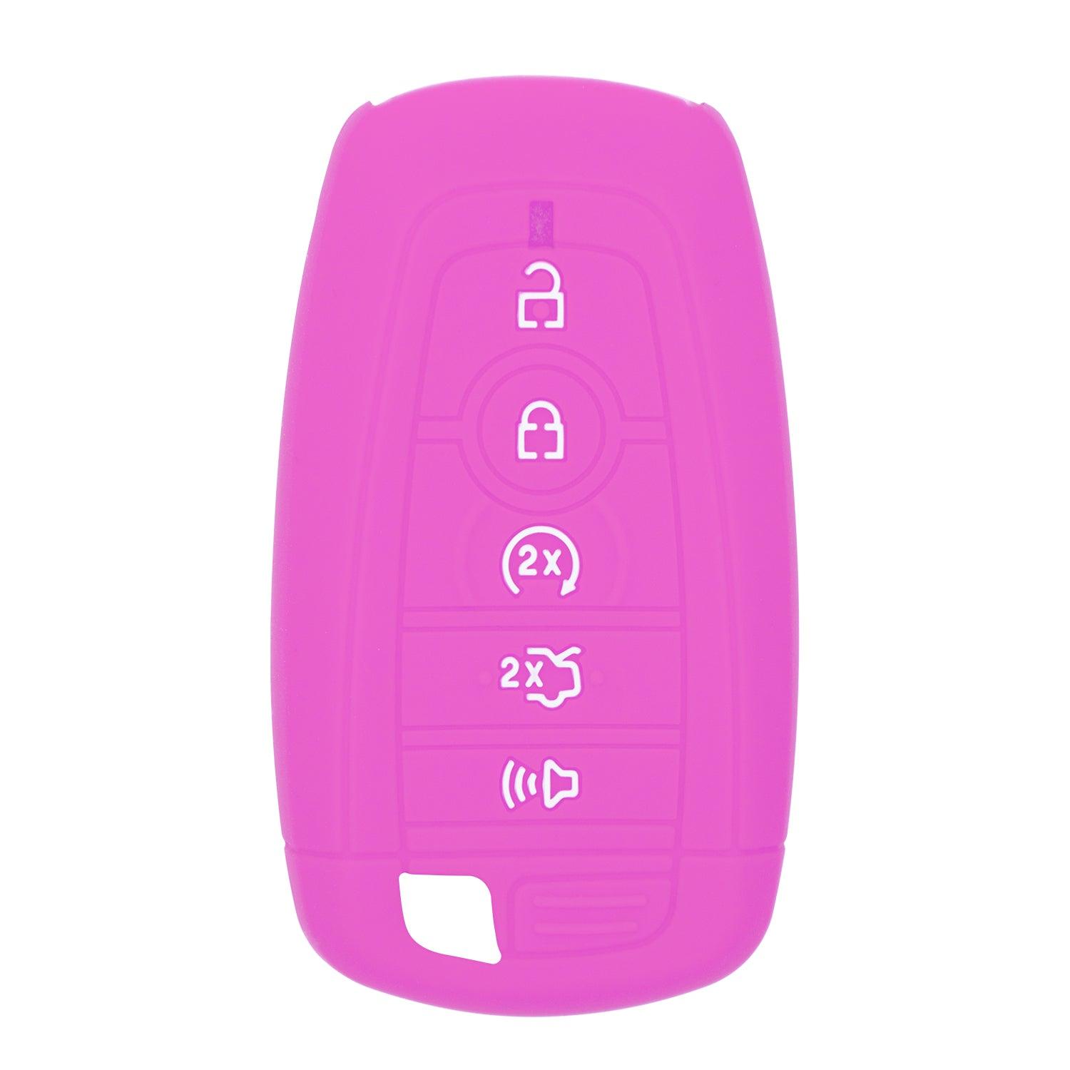 Silicone Key Cover for Ford Fusion Explorer Edge Mustang Expedition 2017-2021 M3N-A2C93142600 164-R8149 (5 Button - Purple)