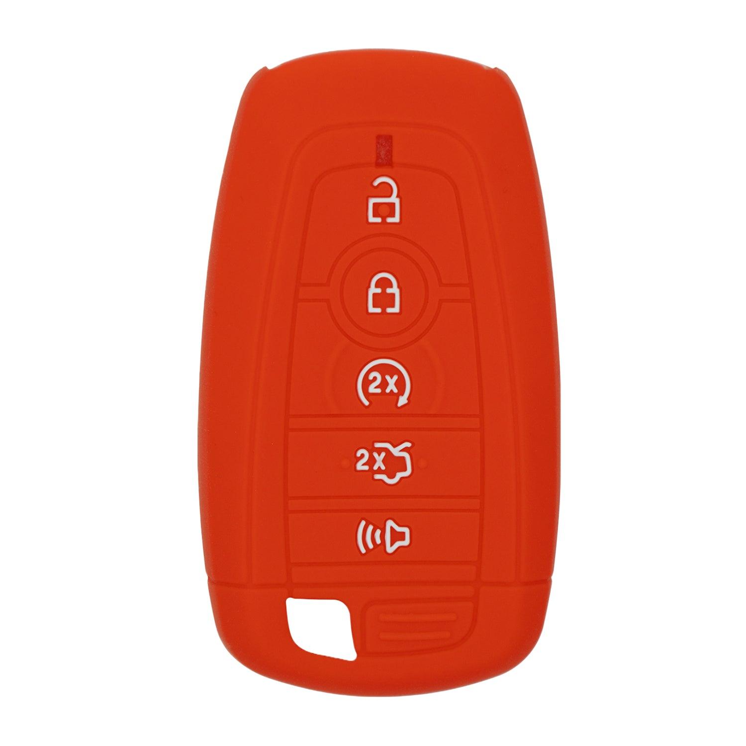 Silicone Key Cover for Ford Fusion Explorer Edge Mustang Expedition 2017-2021 M3N-A2C93142600 164-R8149 (5 Button - Red)