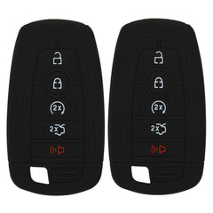 Silicone Key Cover for Ford Fusion Explorer Edge Mustang Expedition 2017-2021 M3N-A2C93142600 164-R8149 (Double Black - 5 Button)