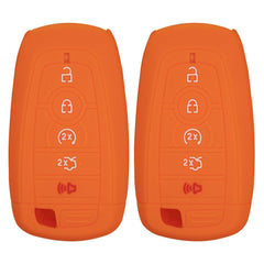 Silicone Key Cover for Ford Fusion Explorer Edge Mustang Expedition 2017-2021 M3N-A2C93142600 164-R8149 (Double Orange - 5 Button)