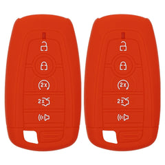 Silicone Key Cover for Ford Fusion Explorer Edge Mustang Expedition 2017-2021 M3N-A2C93142600 164-R8149 (Double Red - 5 Button)