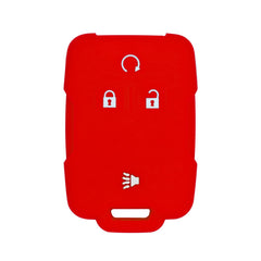Silicone Key Cover for GMC Sierra Canyon Silverado Colorado 2014-2021 M3N-32337100 (Red - 4 Button)