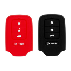 Silicone Key Cover for Honda Civic Accord 2013-2020 KR5V2X (Black & Red - 4 button) 