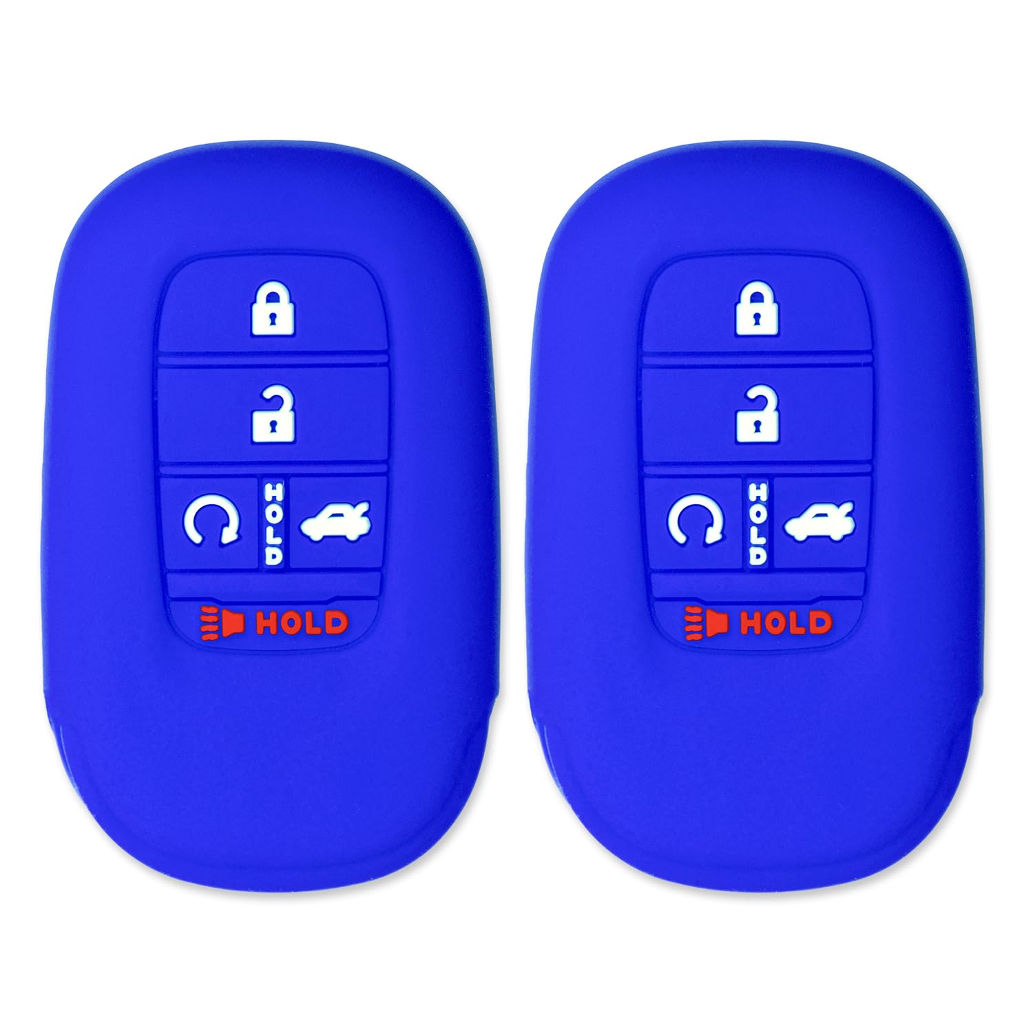 Silicone Key Cover for Honda Civic Accord HR-V Pilot CR-V Sport SI EX EX-L Touring 2022-2025 ‎72147-T20-A11 (Double Blue - 5 Button)